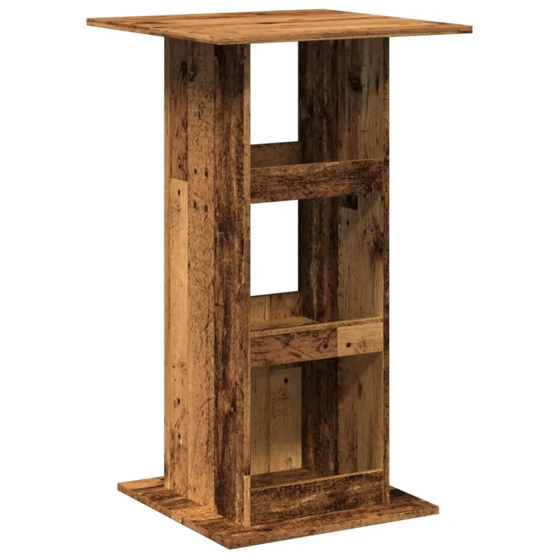 Table d’appoint multifonction avec étagères de rangement en bois d’ingénierie marron DEC036340