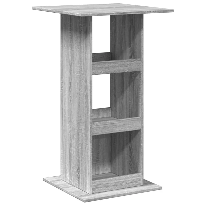 Table d’appoint multifonction 60 x 60 x 102 cm avec rangement en bois d'ingénierie gris DEC036338