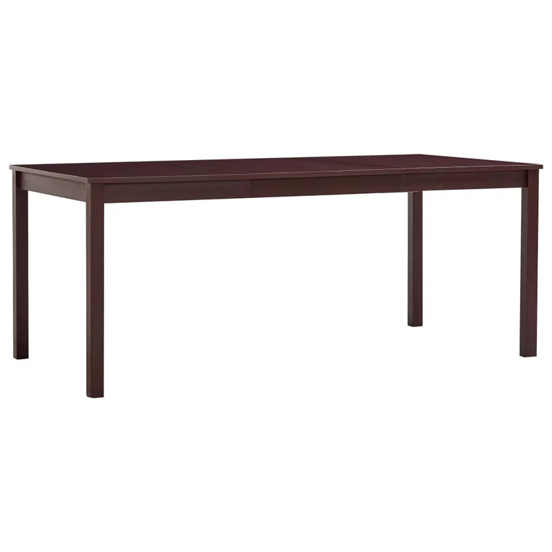 Table de salle à manger design moderne 180 x 90 x 73 cm bois de pin marron foncé DEC036872