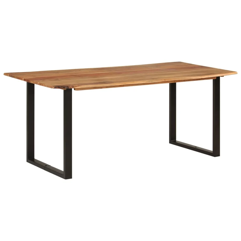 Table de salle à manger design industriel 180 x 90 x 76 cm bois d'acacia massif et acier DEC036621
