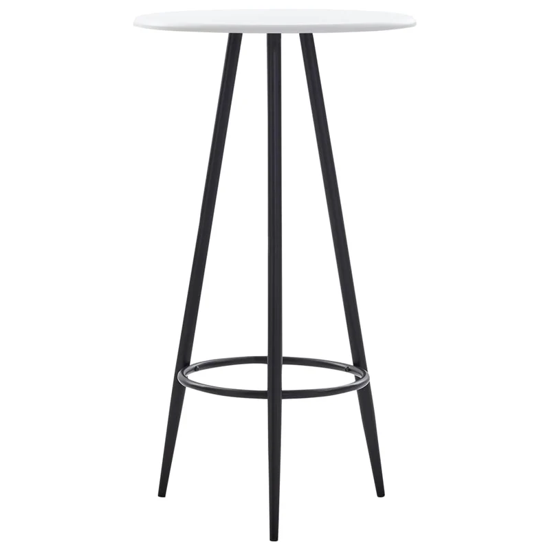Table d’appoint multifonction table haute de bar 60 x 107,5 cm MDF blanc et acier DEC036414