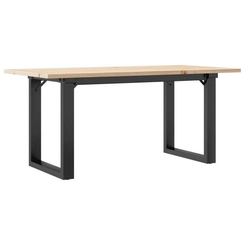 Table basse rectangulaire style industriel 90 x 40 x 45 cm bois de pin et acier DEC036251