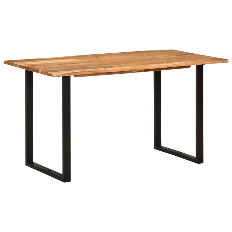 Table de salle à manger design industriel 140 x 70 x 76 cm bois d'acacia et acier DEC036603