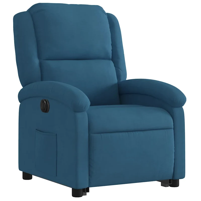 Fauteuil relax TV fonction de levage électrique très confortable en velours bleu DEC028241