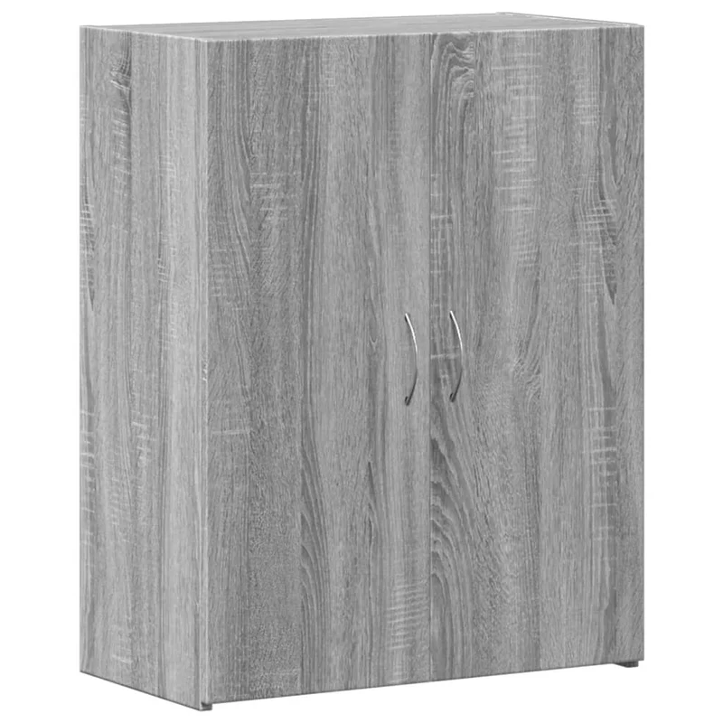 Meuble de bureau armoire de rangement en bois d'ingénierie gris 60 x 32 x 77,5 cm DEC024485