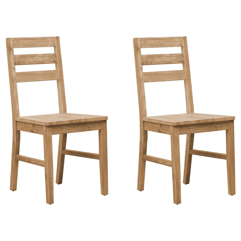 Lot de 2 chaises de salle à manger cuisine design classique bois d'acacia massif CDS020274