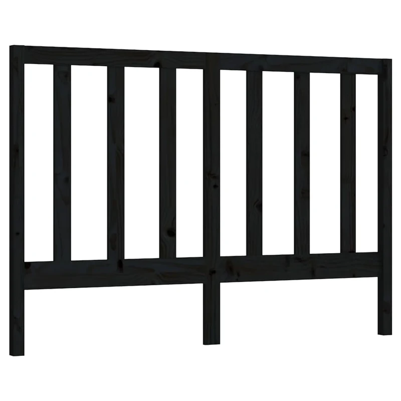 Tête de lit accessoire couchage chambre à coucher meuble 146 x 4 x 100 cm bois de pin noir TDL0202274