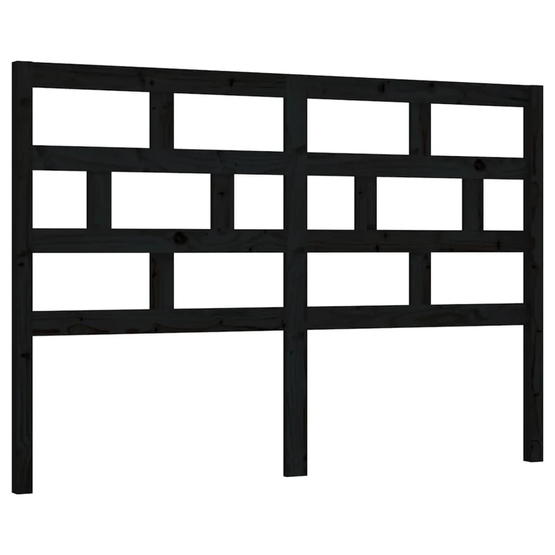 Tête de lit accessoire couchage chambre à coucher meuble 146 x 4 x 100 cm bois de pin noir TDL0202273