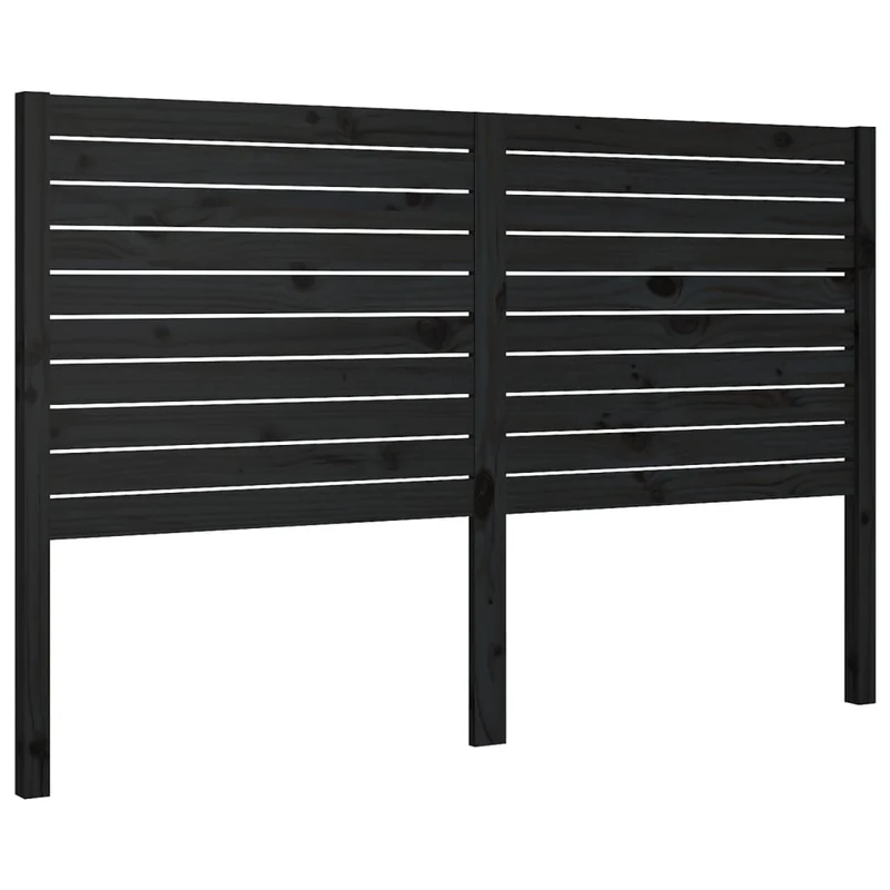 Tête de lit accessoire couchage chambre à coucher meuble 146 x 4 x 100 cm bois de pin noir TDL0202270
