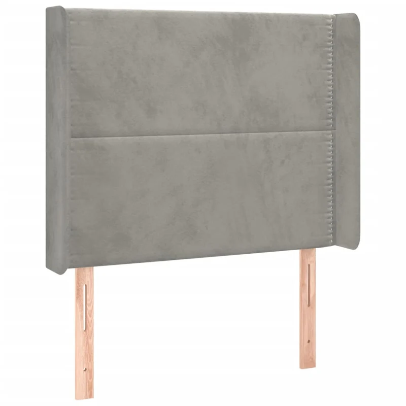 Tête de lit accessoire couchage chambre à coucher meuble à LED 103 x 16 x 118/128 cm tissu velours gris clair TDL0201431