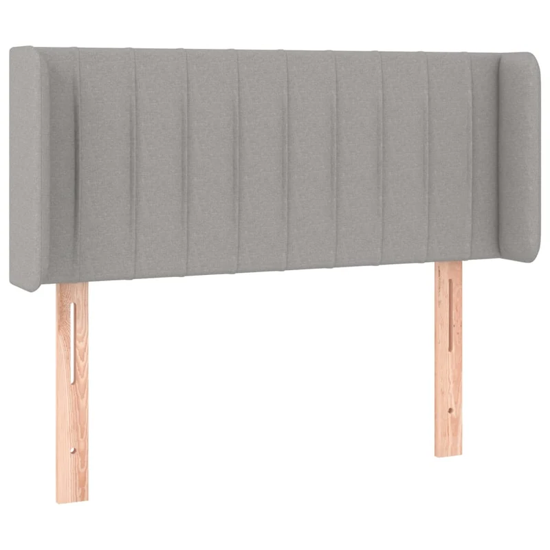 Tête de lit accessoire couchage chambre à coucher meuble à LED 103 x 16 x 78/88 cm tissu gris clair TDL0201422