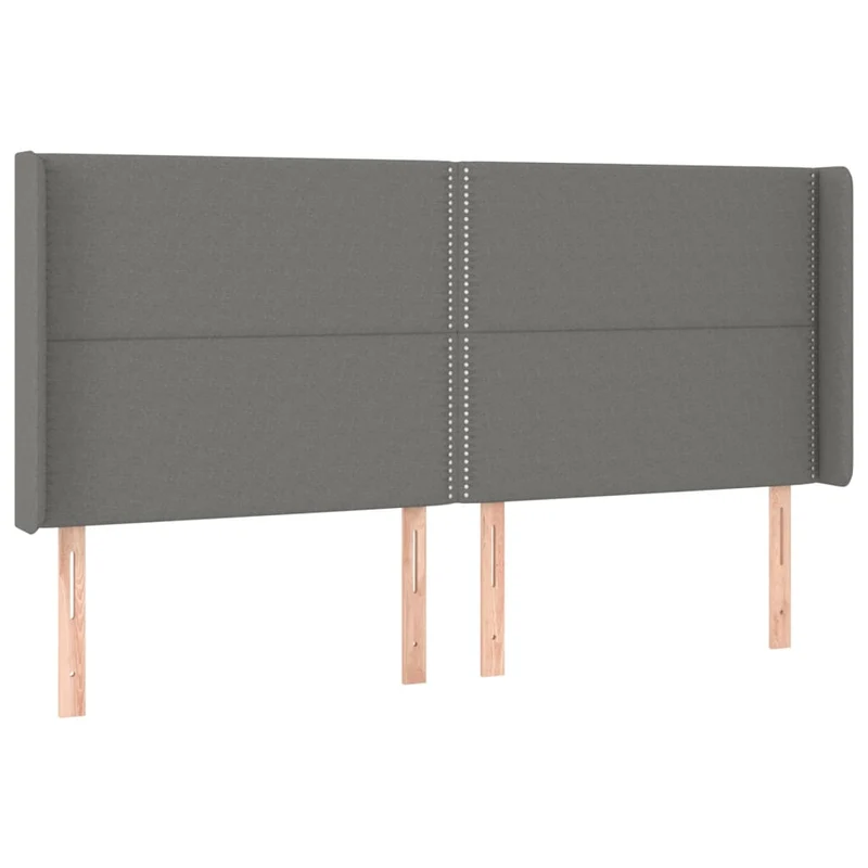 Tête de lit accessoire couchage chambre à coucher meuble à LED 203 x 16 x 118/128 cm tissu gris foncé TDL0201068