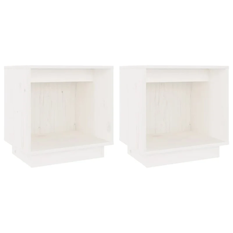 Lot de 2 tables de chevet avec compartiment ouvert 40 x 30 x 40 cm bois de pin blanc DEC034892