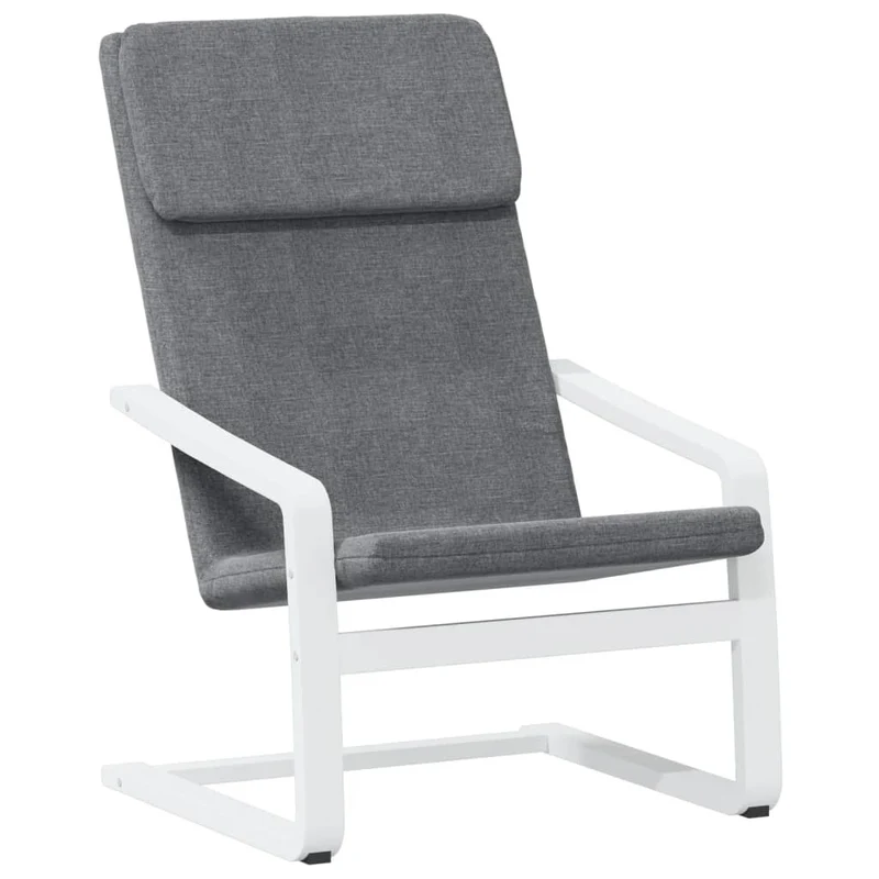 Fauteuil chaise de canapé design simple en tissu gris foncé et bois de bouleau DEC026693