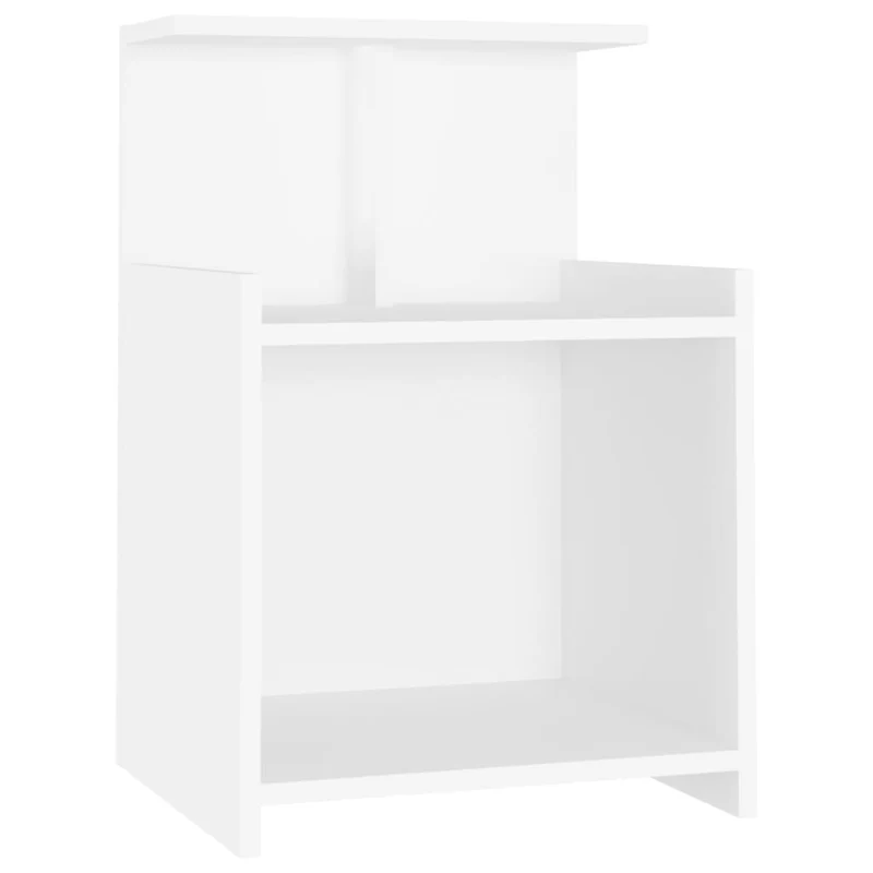 Table de chevet avec 3 étagères ouvertes 40 x 35 x 60 cm aggloméré blanc DEC033376