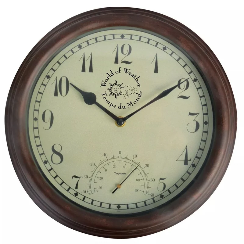 Horloge murale de station avec thermomètre 30,5 cm TF007 DEC022206