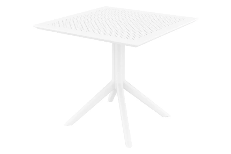 Table de jardin lounge pour intérieur ou extérieur hauteur fixe 74 cm en plastique blanc 10_0003054