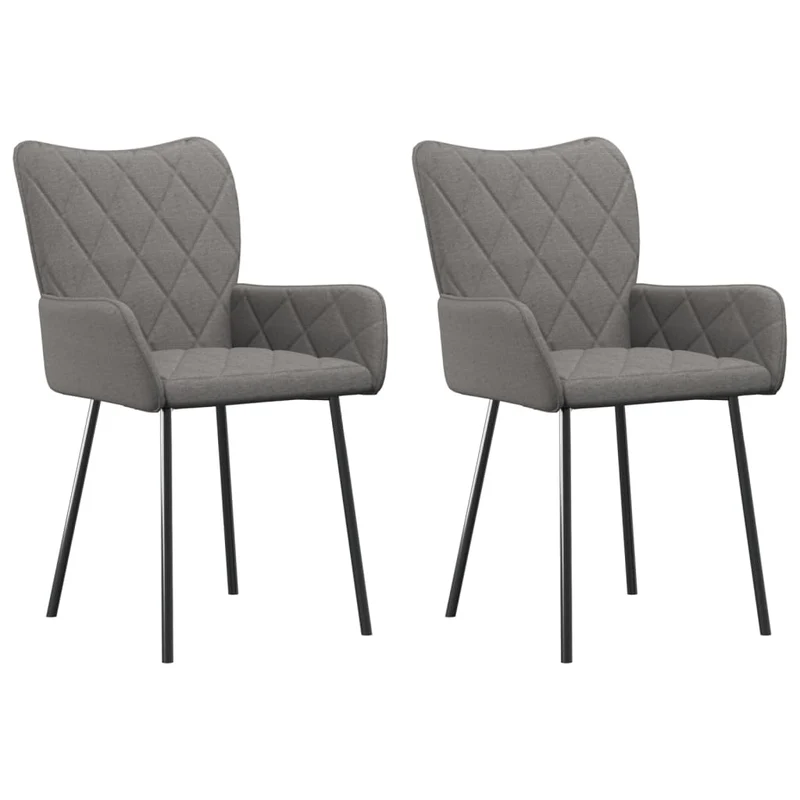 Set de 2 chaises de salle à manger gris clair tissu gris DEC025511