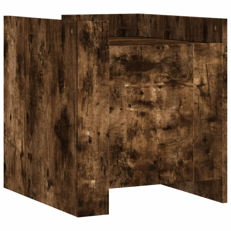 Table de chevet avec compartiment avec porte 45 x 50 x 50 cm bois d'ingénierie marron DEC033656