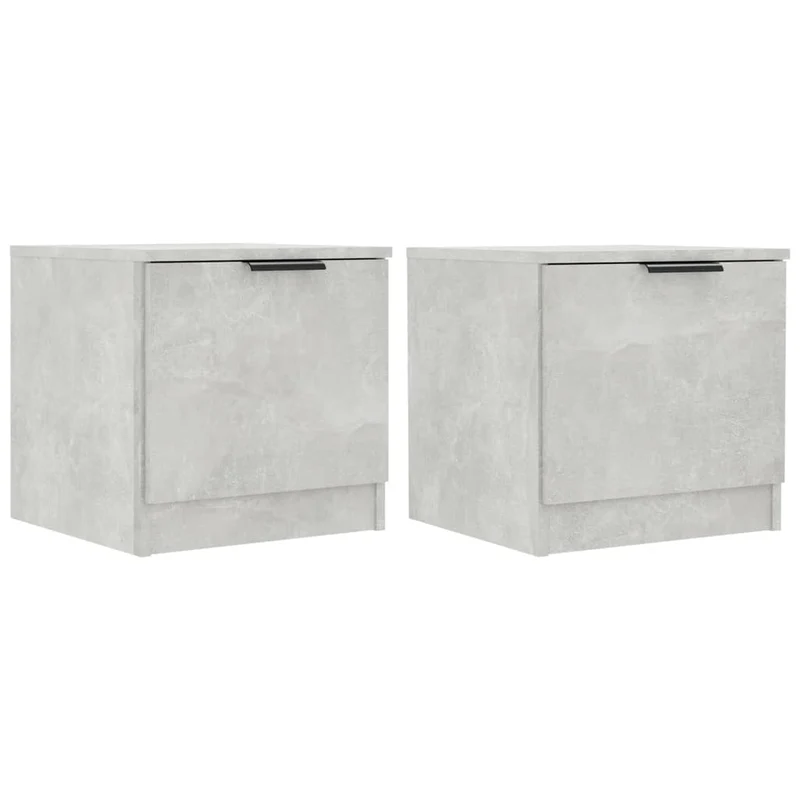 Lot de 2 tables de chevet avec compartiment avec porte 40 x 39 x 40 cm bois d'ingénierie gris DEC035388