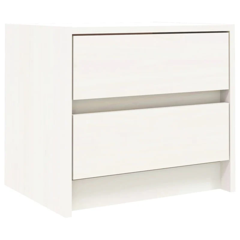 Table de chevet avec deux tiroirs 40 x 31 x 35,5 cm bois de pin blanc DEC033343