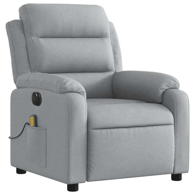 Fauteuil de relaxation TV fonction massage inclinable électrique en tissu gris clair DEC027161