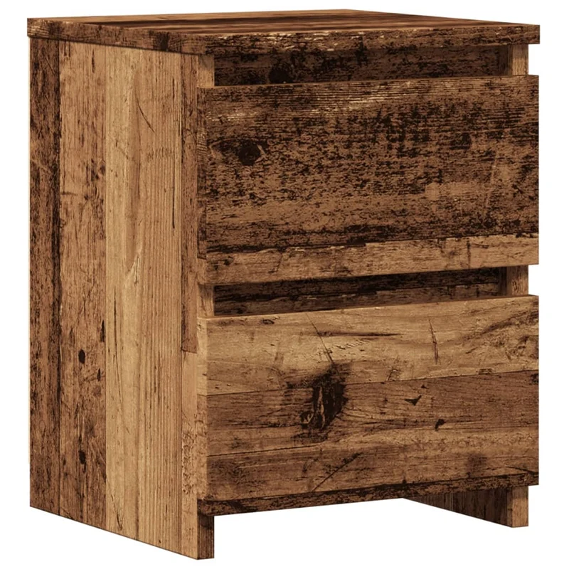 Table de chevet avec deux tiroirs 30 x 30 x 40 cm bois d'ingénierie marron DEC034714