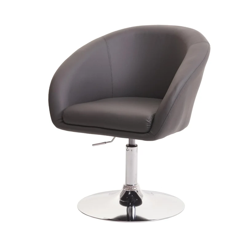 Chaise de salle à manger pivotante hauteur réglable en synthétique gris 04_0002229