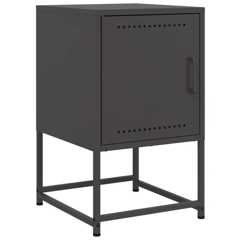 Table de chevet avec compartiment avec porte 36 x 39 x 60,5 cm acier noir DEC034374