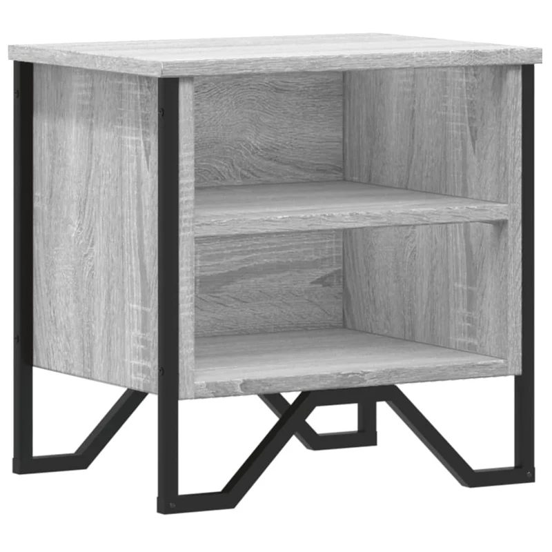 Table de chevet avec étagères 40 x 30 x 40 cm bois d'ingénierie gris DEC034600