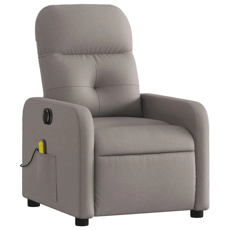 Fauteuil de relaxation TV fonction massage inclinable électrique 6 points de massage en tissu taupe DEC027267