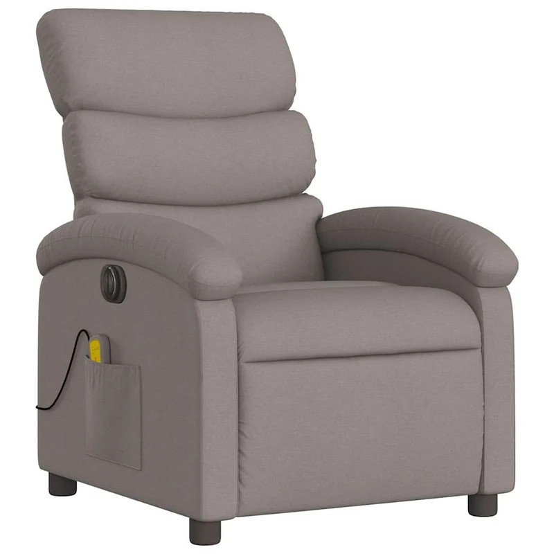 Fauteuil de relaxation TV fonction massage inclinable électrique 6 points de massage en tissu taupe DEC027270
