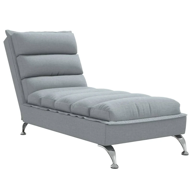 Méridienne chaise longue pour intérieur avec coussins en tissu gris clair DEC026074