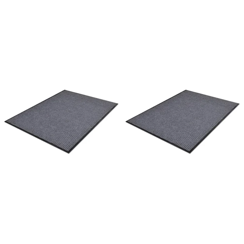 Lot de 2 paillassons en PVC gris 90x60 cm DEC023148
