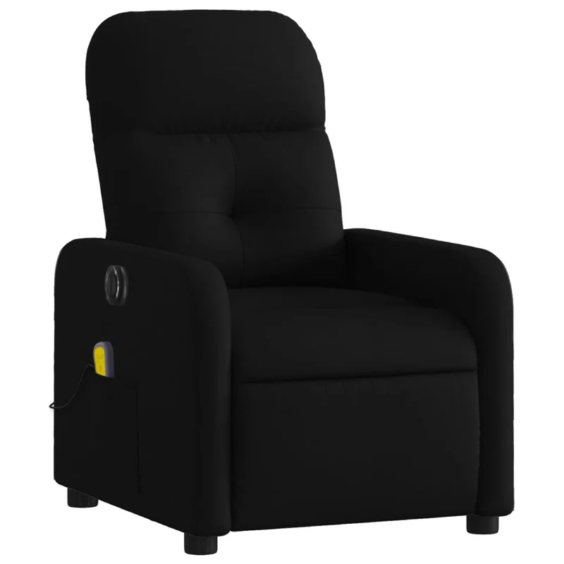 Fauteuil de relaxation TV fonction massage inclinable électrique 6 points de massage en tissu noir DEC027231