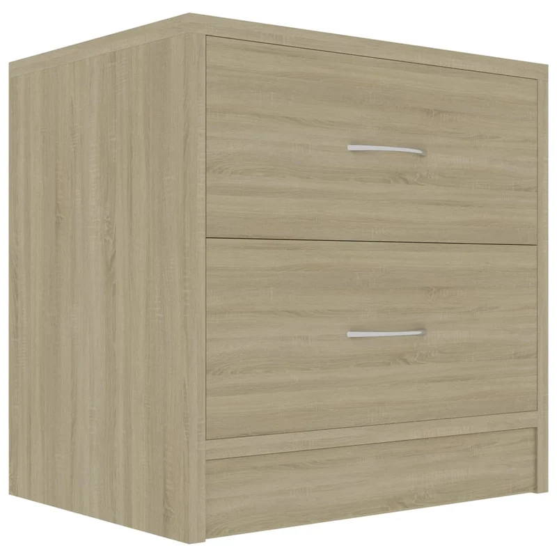 Table de chevet avec 2 tiroirs 40 x 30 x 40 cm bois d'ingénierie couleur chêne DEC033821