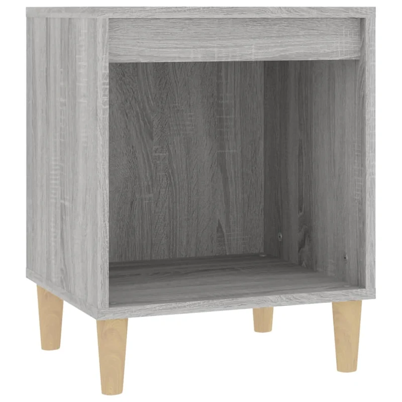 Table de chevet avec compartiment ouvert 40 x 35 x 50 cm bois d'ingénierie gris DEC034617