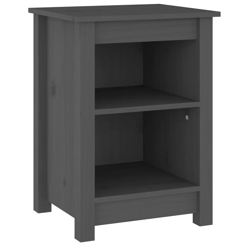 Table de chevet avec compartiment ouvert 40 x 35 x 55 cm bois de pin gris DEC033951