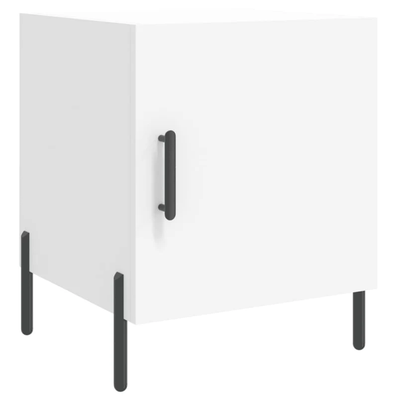 Table de chevet avec compartiment avec porte 40 x 40 x 50 cm bois d’ingénierie blanc DEC033389
