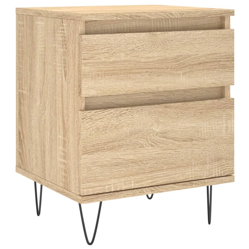 Table de chevet avec tiroir et compartiment avec porte 40 x 35 x 50 cm en bois d’ingénierie couleur chêne DEC033838