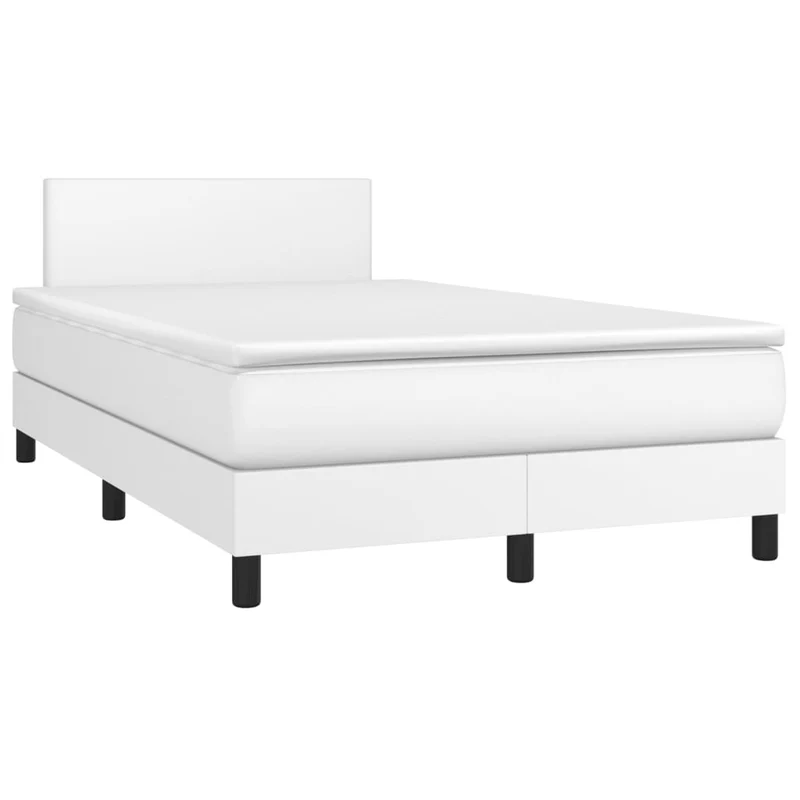 Cadre de lit LED avec sommier tête de lit matelas 120x200 cm synthétique blanc TDL0208724