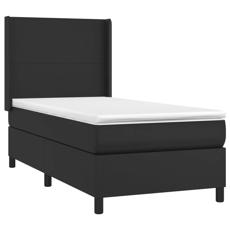 Cadre de lit LED avec sommier tête de lit matelas 100x200cm synthétique noir TDL0209304