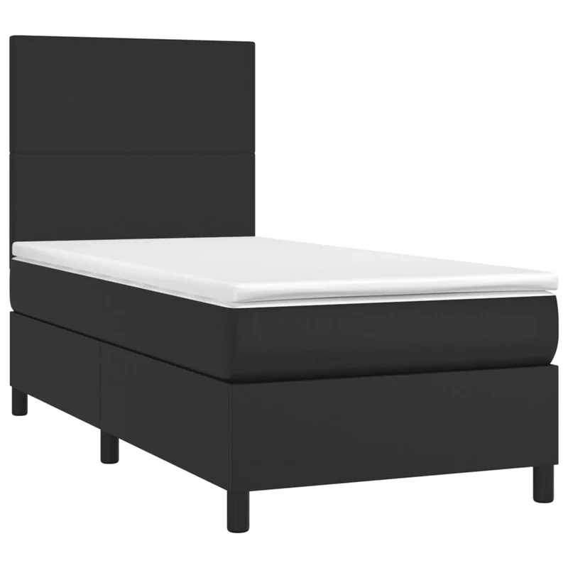 Cadre de lit LED avec sommier tête de lit matelas 100x200cm synthétique noir TDL0209306