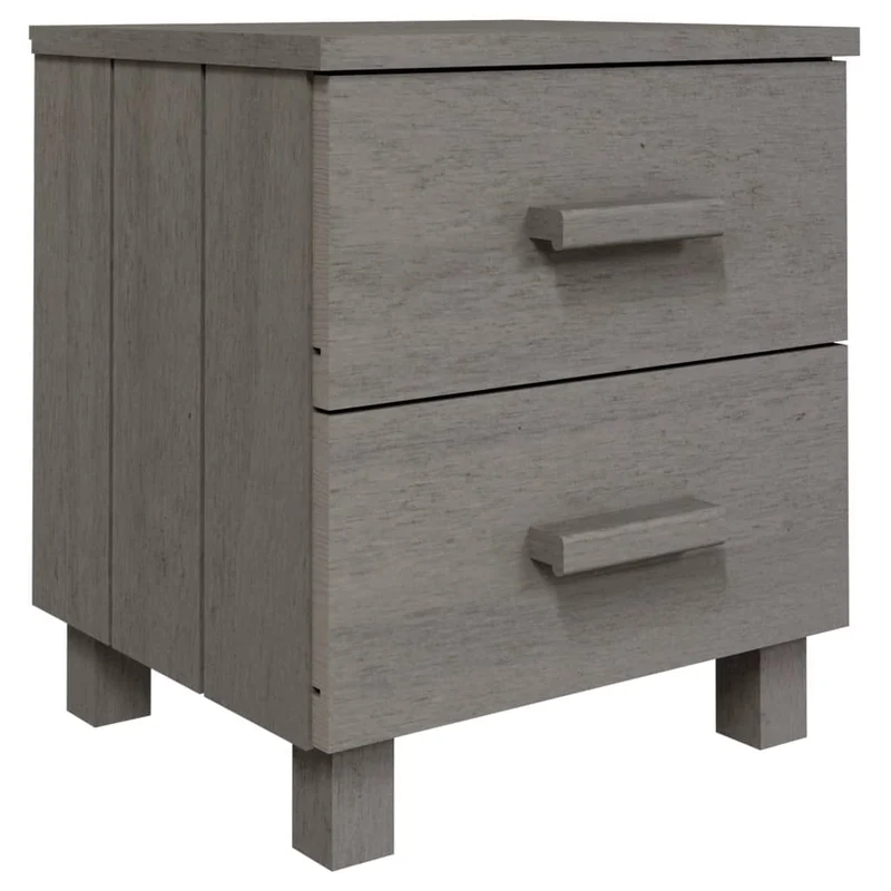 Table de chevet avec deux tiroirs 40 x 35 x 44,5 cm bois pin gris DEC034073