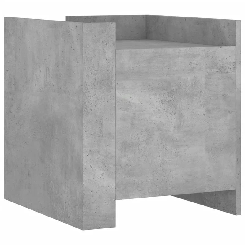Table de chevet avec compartiment avec porte 45 x 50 x 50 cm bois d’ingénierie gris DEC034046