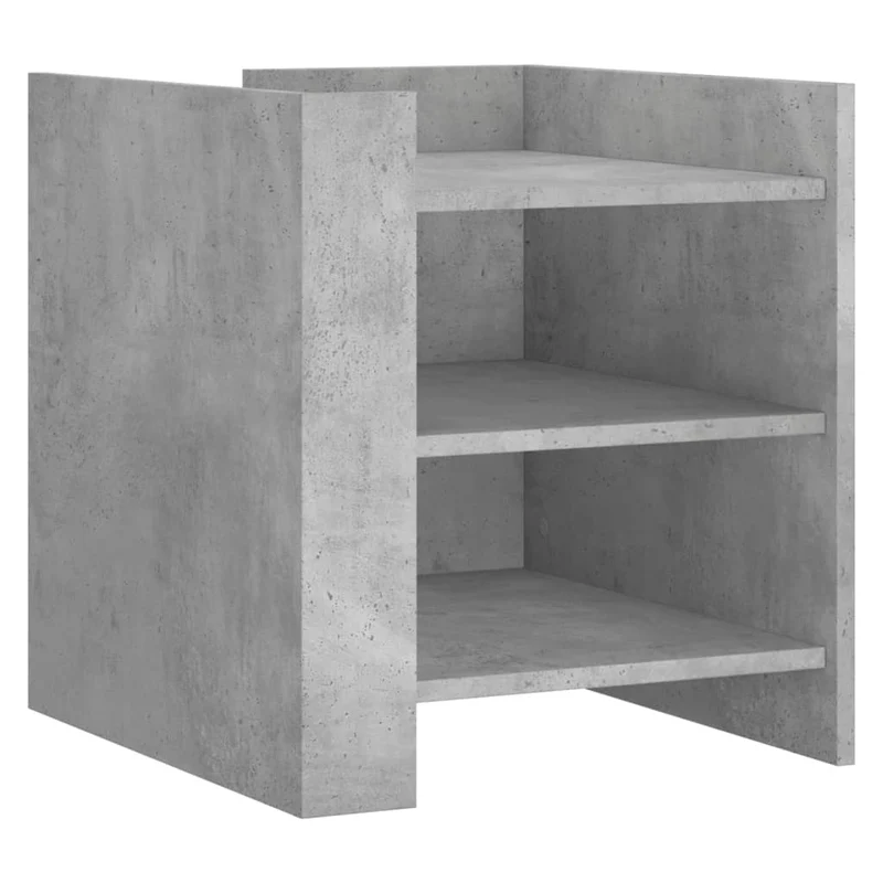 Table de chevet avec étagères 45 x 50 x 50 cm bois d'ingénierie gris DEC034043