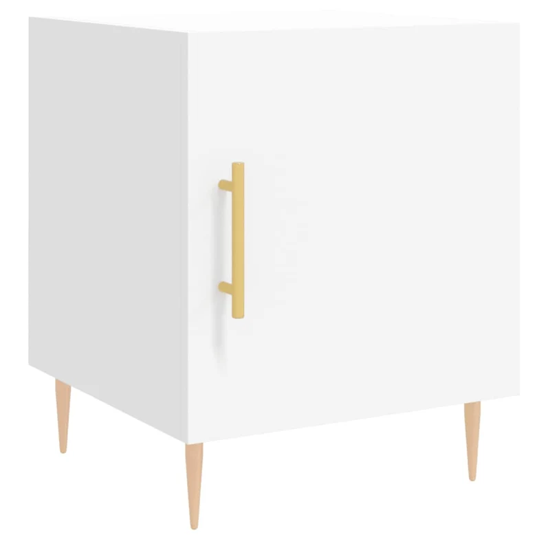 Table de chevet avec compartiment avec porte 40 x 40 x 50 cm bois d’ingénierie blanc DEC033395