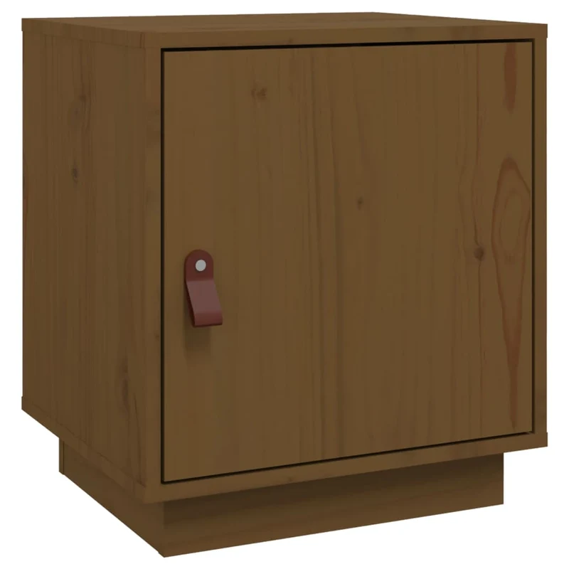Table de chevet avec compartiment avec porte 40 x 34 x 45 cm bois de pin marron DEC034132