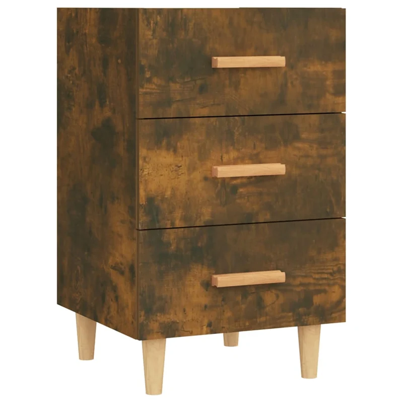 Table de chevet avec 3 tiroirs 40 x 40 x 66 cm bois d'ingénierie marron DEC033625