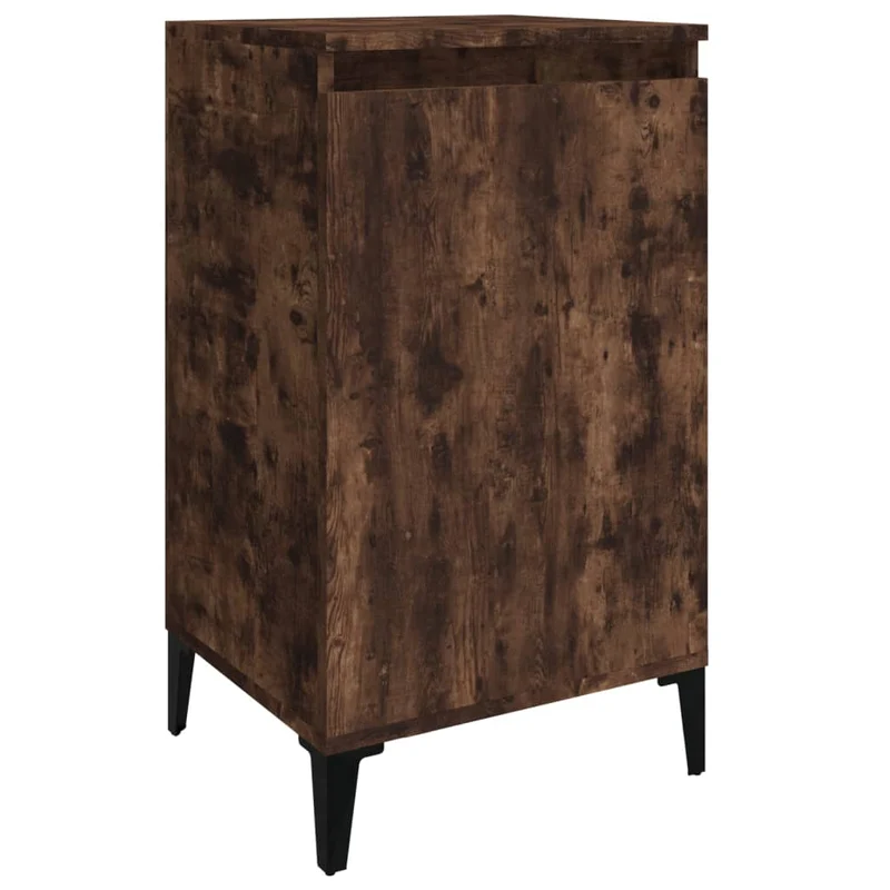 Table de chevet avec compartiments de rangement avec porte 40 x 35 x 70 cm bois d'ingénierie marron et métal DEC033602